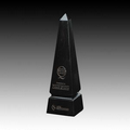 Black Genuine Marble Groove Obelisk Award (8")